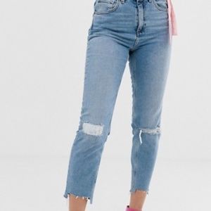ASOS ripped denim mom  jeans